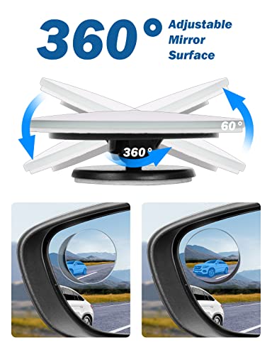 Joytutus Hd Blind Spot Car Mirror 2 Pack Accessories Round Convex Mirror Frameless Side Rear View Mirror With Wide Angle 360° Adjustable Glass Abs Stick For All Universal Vehicles Car Suv Trucks #TOP1