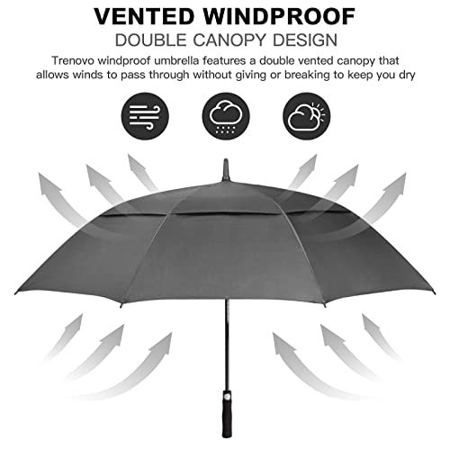 Trenovo Automatic Open Golf Umbrella, 47/54/62/68 Inch Extra Large Umbrella Oversize Double Vented Canopy, Uv Protection Waterproof Windproof Stick Umbrellas For Rain Men And Women #TOP2