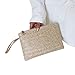 Générique ZNMUCgs Sac de Paille pour Femmes avec Fermeture éclair Sac Fait Main Pochette Sac de Plage d'été Cadeau,Blanche, Blanc, 24cm