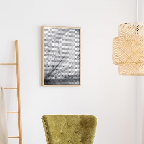 Art diamant plumes blanches pour décoration murale de maison chaleureuse - 6