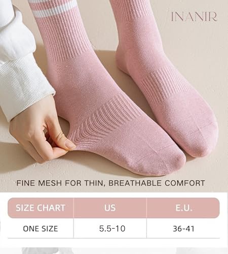 Pilates Socks With Grips for Women: Cute Non Slip Crew Gripper Yoga Sock - Grippy Sticky for Hospital/Dance Barre/Workout4