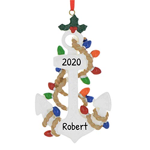 Product Image of the Personalized Beach Christmas Ornaments - Boat Ornament Anchor Xmas Ornaments Beach Unique Christmas 2025 Coastal Decorations Sailboat Ornament Anchors for Tree
