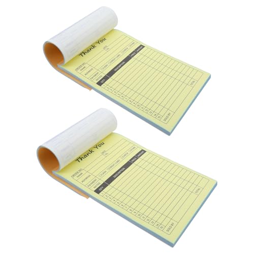Libro de facturas comerciales de 2 partes tamaño 14x21 cm con cartón rígido 100 hojas pack de 2