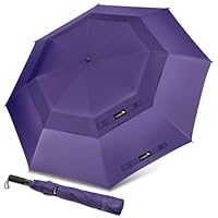 ZOMAKE Golf Umbrella Windproof and Rainproof 62in, Compact Large Umbrella, Big Folding Golfing Brolly Windproof Strong Double Canopy Unbreakable for Men Women (Purple)