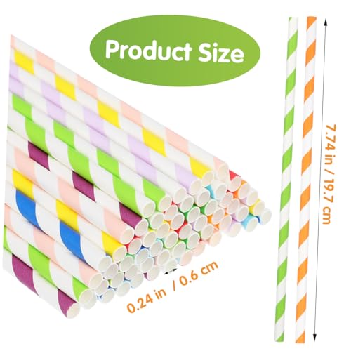 KOMBIUDA 250pcs Pitillos de Papel Rayados Decorativos miniatura 2