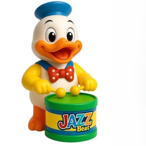 Image of PRV Fashion Key-Operated Cute Drummer Toy for Toddler Kids Birthday Gift Birthday Return Gift Drumming and Dancing Action for Kids ((Yellow Duck))