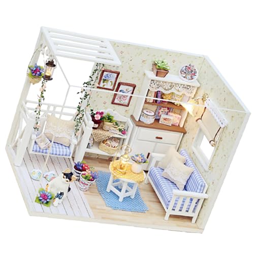 ZUNOXAZ - ZUNOXAZ Miniature DIY House Cabin Model Kit Creative Handmade Small Cottage Toy for Kids Wooden Building Model for Imaginative Play and Family Fun