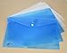 Bird Fiy Clear Document Folder with snap Button,Premium Quality Poly Envelope, A4 Size, Set of 12 in 2 Assorted Colors, Blue,White