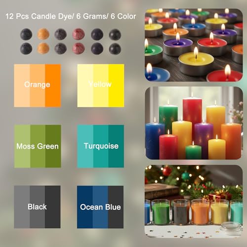LAMORGIFT Beeswax Candle Making Kit with Wax Melter for Adults- Natural Bees Wax with Candle Supplies, 4 Jars& 4 Tins, Melting Pot and More, Colored Scented Candle DIY Kit Set - Thumbnail 7