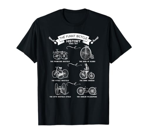 Bicicleta divertida Historia Retro Vintage Ciclista Camiseta