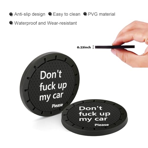 2 PCS Portavasos para carro en PVC negro miniatura 3