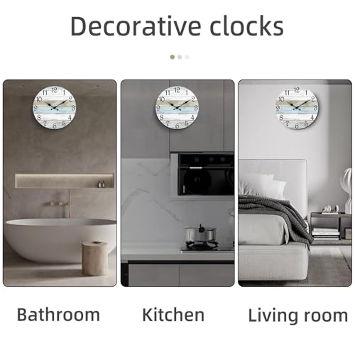Image of CHYLIN Wall Clock - 18 Inch Silent Non Ticking Wall Clocks Battery Operated, Larger Clock Decorative for Living Room, Kitchen (Blue)