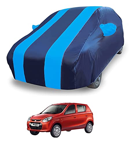 Image of Auto Hub Car Cover Compatible with Maruti Alto 800 with Mirror Pocket, Weather Proof, Triple Stitched, Alto 800 Car Cover- Navy-Blue