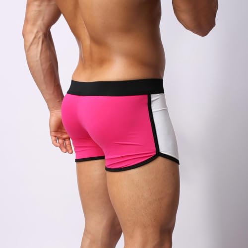 Men's Fitted Shorts Swim Trunks Color Block Patchwork Bodybuilding Workout Gym Running Tight Lifting Swimming Shorts2