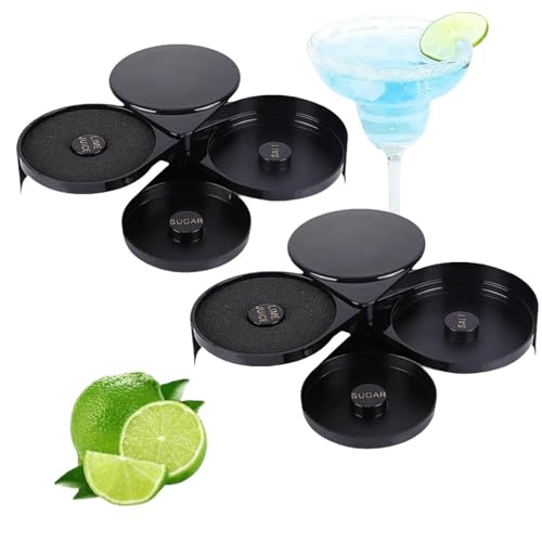 Supercap - 3 Tier Margarita Salt Rimmer Set | Bartender Tool Cocktail | Margaruta For Cocktails Glasses - Bar Accessories, Bartending Supplies (2pcs)