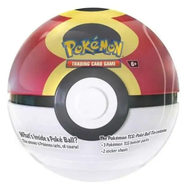 Pokemon TCG Trading Card Game Repeat Ball Poke Ball Tin Contains 3 Booster Packs Plus 2 Sticker Sheets