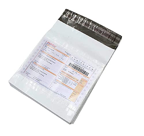 Image of S R Packing Supply 14x17 Inch Plain Temper Proof Courier Bag Pod 60 Micron With Document Pouch (Pack of 50)