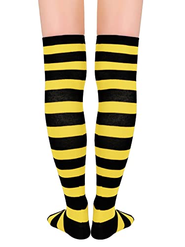 Image of Century Star Thigh High Socks Striped Extra Long Tube for Women Over the Knee Athletic Sports Socks Plus Size Stockings
