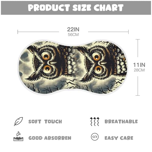 Kigai Spooky Cartoon Owl Baby Muslin Burp Cloths 4 Pack, Soft 4 Absorbent Layers Cotton Burp Rags for Newborn Girls Boys2