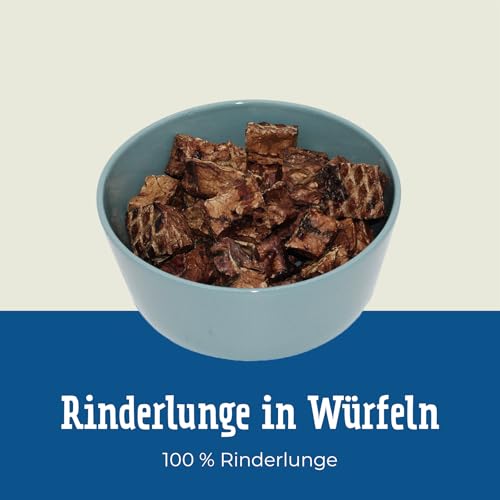 Frostfutter Perleberg Snack-Box | 1 kg getrocknete Rinderlunge für Hunde | 100% natürliche Hundesnacks | Schonend getrocknet, fettarm & proteinreich | Belohnung & Kauspaß | Made in Germany