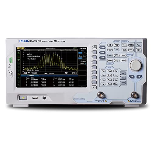 RIGOL DSA832-TG Spectrum Analyzer, Sweep-Typ, 9kHz~3.2GHz, Auflösungsbandbreite 10Hz~1MHz, Anzeige mittlerer Rauschpegel -161dBm, mit Tracking-Quelle, Option EMI-Testfunktion