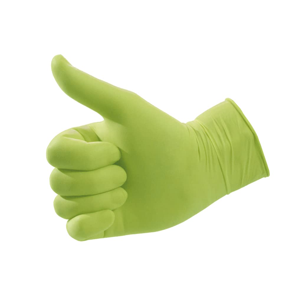 HYPOTEX Nitril Green | 100 Stück | Nitril Einweghandschuhe | puderfrei | grüne Nitrilhandschuhe | Größe XS | S | M
