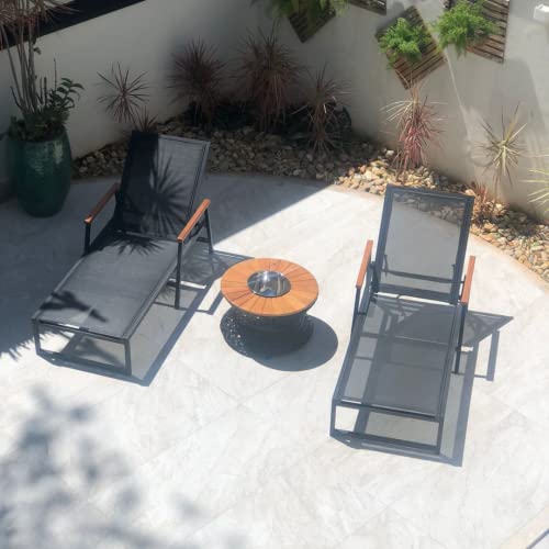 Espreguiçadeira Repouseira Esteira de piscina e jardim de alumínio e tela sling reclinável