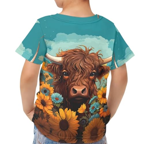 Image of JEOCODY Boys Girls Graphic Tees Funny 3D Printed Short Sleeve T-Shirts 3-16T