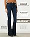 BISUAL Women's Fashion High Rise Jeans Slimming Wide Leg Stretch Denim Flare Bellbottom Jeans (Dark Blue, US12)