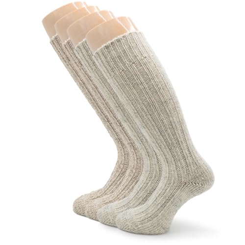 Chaussettes en laine PASINI FASHION lot de 2 paires couleur sable et perle taille 43-46