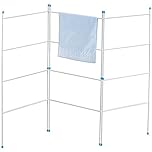 Home Vida Clothes Drying Rack - Foldable 3 Fold Airer with Drying Space, Foldable Design, Indoor/Outdoor Use, White