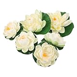 TOYZFRIENDY 6 Stück Künstliche Lotusblüten Realistische Schwimmende Seerosen aus Farbbeständigem Schaumstoff Vielseitige Wasserpflanzen für Teich Aquarium Garten Pooldekoration