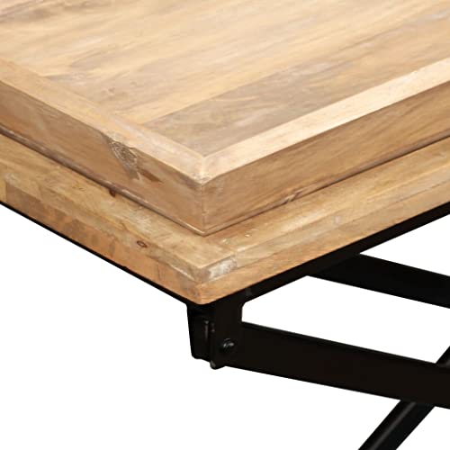 Mesa de pasillo industrial 130 cm: consola de madera maciza mango 8
