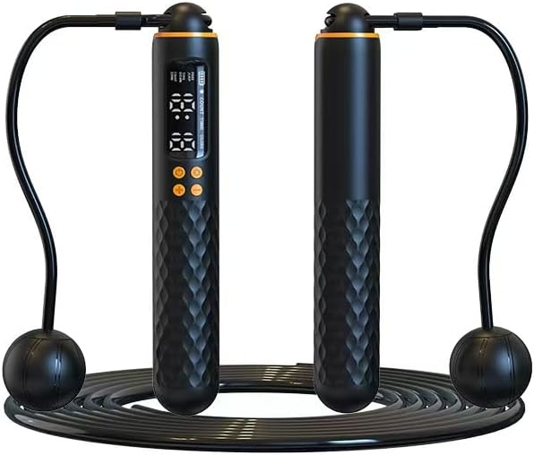 Jump Rope, Adjustable & Weighted Handles Jumping Rope with Calori...