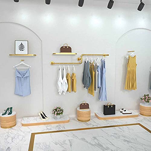 Appendiabiti a parete per tubi industriali,espositore per abbigliamento in acciaio inossidabile,espositore per negozio di abbigliamento per la casa, espositore creativo,asta sospesa
