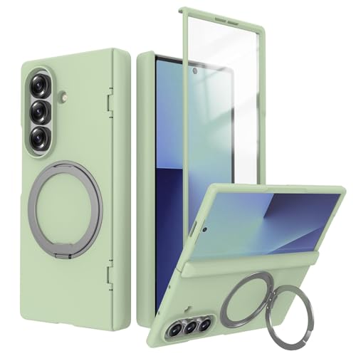 Coque Samsung Galaxy Z Fold 7 magnétique verte avec verre trempé intégré