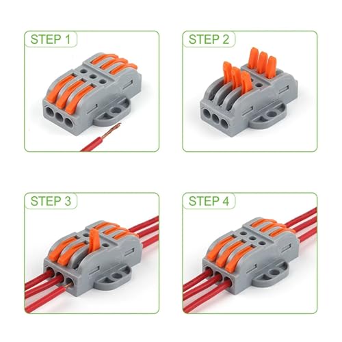 Bloque de terminales de cableado compacto universal para empalmes rápidos, 22G-4M 5