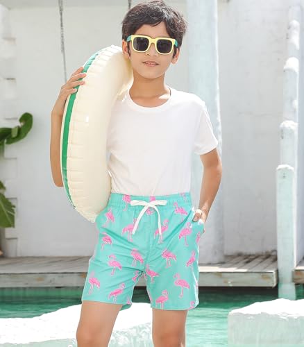 Boys Swim Trunks with Compression Liner Swim Shorts Kids Quick Dry Bathing Suit Boxer Brief Swimwear 6-20 Years2