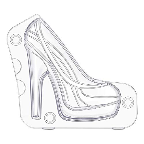 Henan Moule à chocolat créatif 3D en forme de talon haut, moule à gâteau d'anniversaire, moule à bonbons en forme de chaussure à talon haut, moule à chocolat 3D