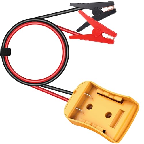 2.2FT 8AWG Flexible Silicone Cable Adapter with Alligator Clips Compatible with Dewalt 18/20V The Silicone Wire Heat-Resistant up to 392F The Clamps are Sturdy No Switch no Fuse