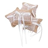 Photo Gallery warmhm 4pezzi cuscino per fedi nuziali in tela iuta pizzo e design per matrimoni e proposte posizionamento degli Photo Gallery warmhm 4pezzi cuscino per fedi nuziali in tela iuta pizzo e design per matrimoni e proposte posizionamento degli