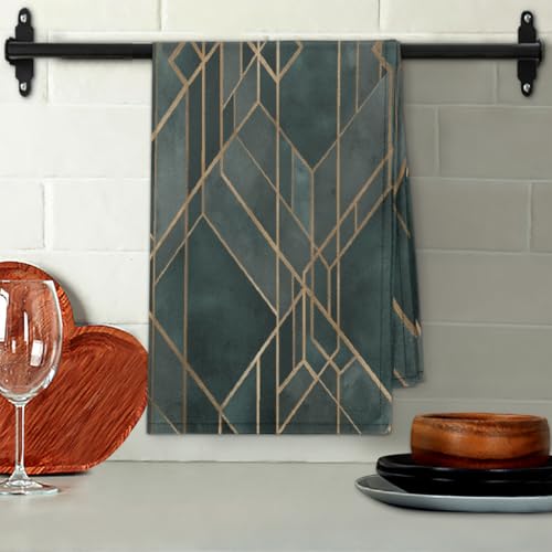 Torchons de cuisine microfibre absorbants séchage rapide lignes géométriques - 8