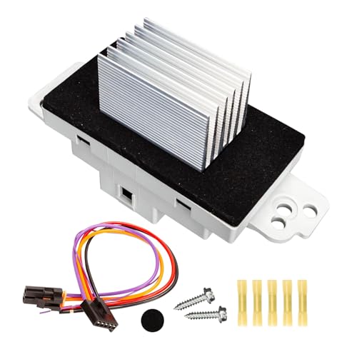 Image of HVAC Blower Motor Resistor Complete Kit with Harness Compatible with Chevy Silverado Tahoe Suburban Trailblazer, GMC Sierra Yukon XL, Buick Allure Replaces 15-81773 89018778 89019351 19260762 RU-631