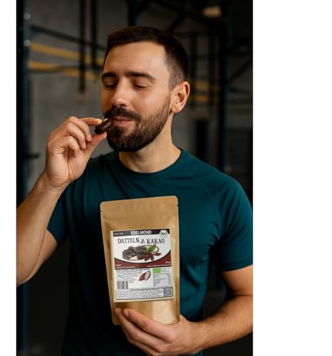Edelmond Bio Dattel in 100% Schokolade. Rohkost Trockenfrucht in herber Kakaobohne. Vegan, nur 2 Zutaten (175g)