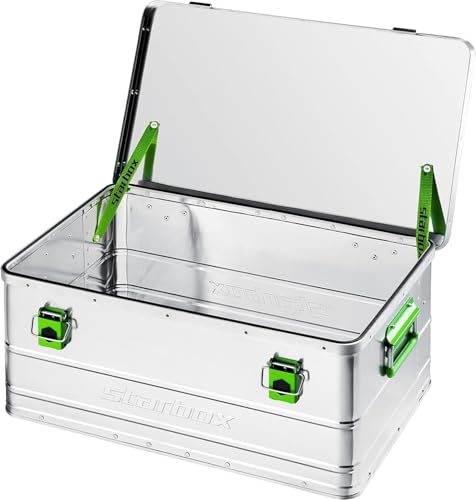 ALUTEC Aluminiumbox Starbox 50 (Inhalt 50 l, Außenmaße (LxBxH) 585 x 390 x 270 mm, staub-/spritzwassergeschützt, inkl. Fanbänder, Werkzeugbox, Aufbewahrungskiste, Gewicht 3,31 kg) 26050