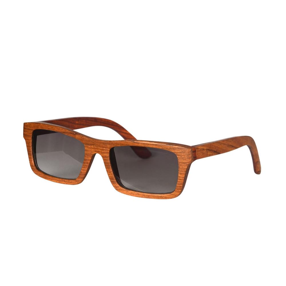 Occhiali da sole in legno fatti a mano Occhiali da sole polarizzati con montatura quadrata in legno per uomo Occhiali da sole da donna Legno, grigio pera, marrone