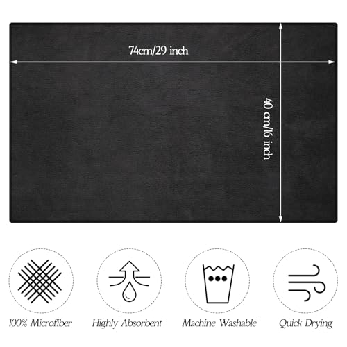 Image of Shimeyao 24 Pack Bleach Proof Towels Microfiber Absorbent Resistant Hair Hand Towels Bulk Quick Dry for Barber Gym Bath Spa Shaving (Black,16 x 29 Inch)