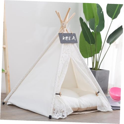 Tente pour animaux lavable fin des odeurs et paniers instables coton blanc pliable