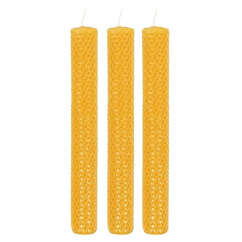 Tech Island Candles, 3pack Spell Candles,100% Natural Beeswax Honeycomb Texture Long Burning Time, Tea Light Candle, Fragrance Wax Ideal for Weddings, Parties, Christmas & Birthday (Beeswax Candles)