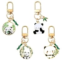 TONGIHS Porte-clés Panda, 4 Pièces Porte-clés, Mousqueton Porte-Clé Anti-Rouille, Doré, Accessoire pour Clés de Voiture, Sacs à Dos, Clés, Sacs à Main (Longueur : Environ 6,3 cm)